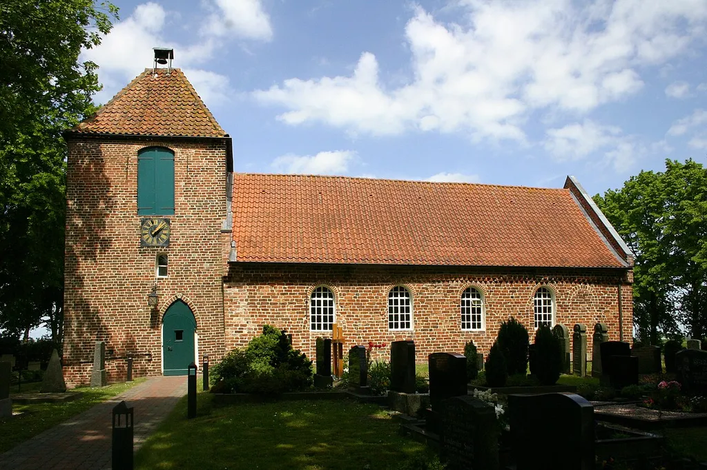 Historic church in Vellage, district of Leer, East Frisia, Germany