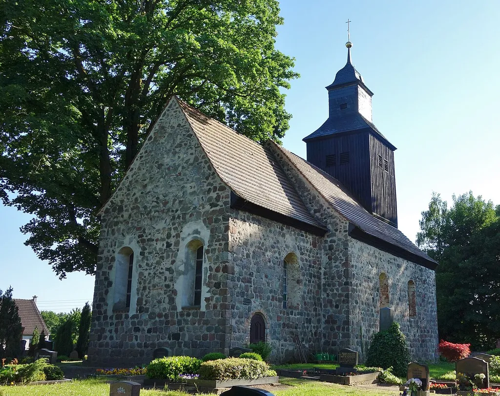 North-eastern view of the church in Wölsickendorf , Höhenland municipality, Märkisch-Oderland district, Brandenburg state, Germany