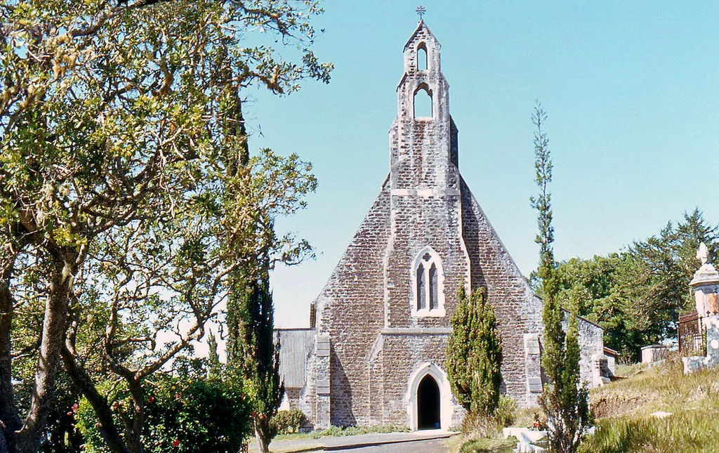 The front of Saint Paul's Cathedral, St Helena Island. Anglican Diocese of Saint Helena, Parish of St Paul.
