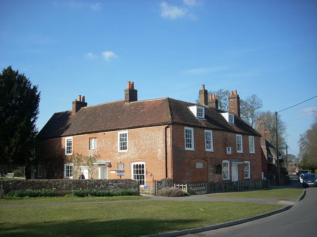Jane Austen's House Museum, Chawton, Hampshire, England. 18th century, Grade I listed. .mw-parser-output .messagebox{margin:4px 0;width:auto;border-collapse:collapse;border:2px solid var(--border-color-progressive,#6485d1);background-color:var(--background-color-neutral-subtle,#fbfcff);color:var(--color-base,#202122);box-sizing:border-box;border-inline-start-width:8px}.mw-parser-output .messagebox.mbox-small{font-size:88%;line-height:1.25em}.mw-parser-output .mbox-warning,.mw-parser-output .mbox-speedy{border:2px solid var(--border-color-error,#b22222);background:var(--background-color-error-subtle,#ffdbdb);border-inline-start-width:8px}.mw-parser-output .mbox-serious,.mw-parser-output .mbox-delete,.mw-parser-output .mbox-stop{border:2px solid var(--border-color-error,#b22222);border-inline-start-width:8px}.mw-parser-output .mbox-issue,.mw-parser-output .mbox-content{border:2px solid #f28500;background:var(--background-color-warning-subtle,#ffe);border-inline-start-width:8px}.mw-parser-output .mbox-query,.mw-parser-output .mbox-style{border:2px solid #f4c430;background:var(--background-color-warning-subtle,#ffe);border-inline-start-width:8px}.mw-parser-output .mbox-shit{border:2px solid #960;border-inline-start-width:8px}.mw-parser-output .mbox-license{border:2px solid #88a;border-inline-start-width:initial}.mw-parser-output .mbox-legal{border:2px solid var(--border-color-notice,#666);background:var(--background-color-base,#fff);border-inline-start-width:8px}.mw-parser-output .mbox-honor{border:2px solid #ca3;background:var(--background-color-warning-subtle,#fcf4db);border-inline-start-width:8px}.mw-parser-output .mbox-growth{border:2px solid #8d4;background:var(--background-color-success-subtle,#d5fdf4);border-inline-start-width:8px}.mw-parser-output .mbox-move{border:2px solid #93c;border-inline-start-width:8px}.mw-parser-output .mbox-protection,.mw-parser-output .mbox-message{border:2px solid var(--border-color-base,#aaa);border-inline-start-width:8px}.mw-parser-