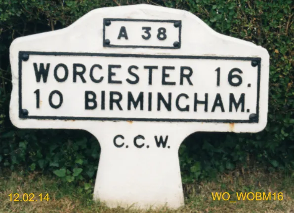 Milestone, Lydiate Ash, by "Hazlewood" No. 658, on "Old Birmingham Road"; now by-passed