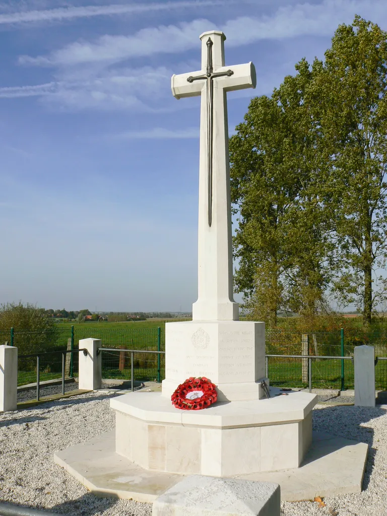 R.E. Grave, Railway Wood. "Cross of Sacrifice"