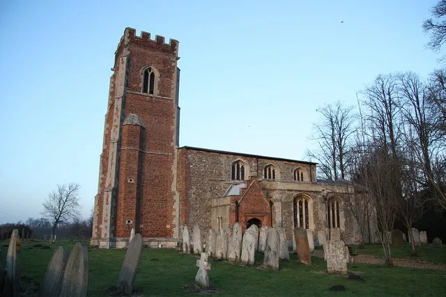 St Lawrence's parish church, Diddington, Cambridgeshire (formerly Huntingdonshire), seen from the south