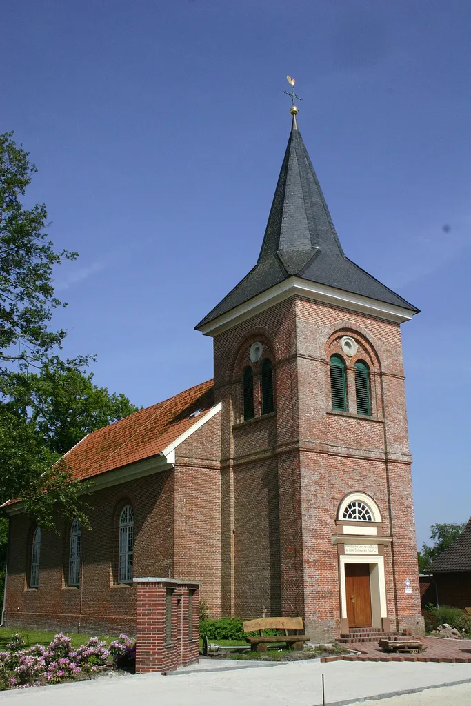 Historic church in Forlitz-Blaukirchen, district of Aurich, East Frisia, Germany