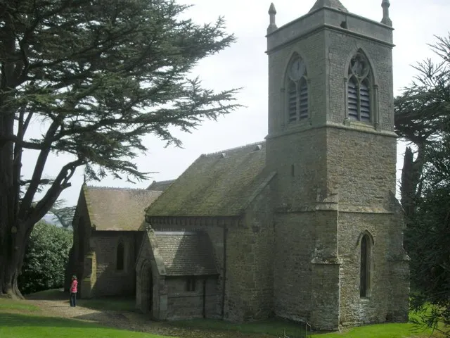 Church of England parish church of St John the Baptist in the Wilderness, Shuckburgh Park, Upper Shuckburgh, Warwickshire: view from the northwest