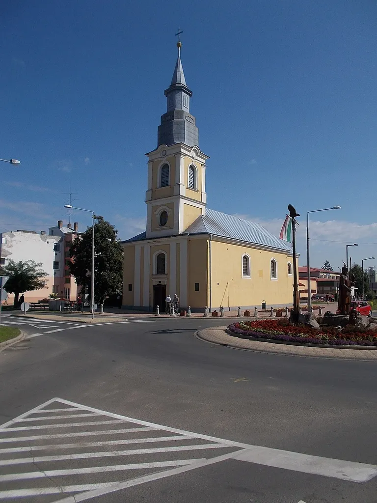 : Saints Peter and Paul church - Kossuth Square, Fehérgyarmat, Szabolcs-Szatmár-Bereg County, Hungary.