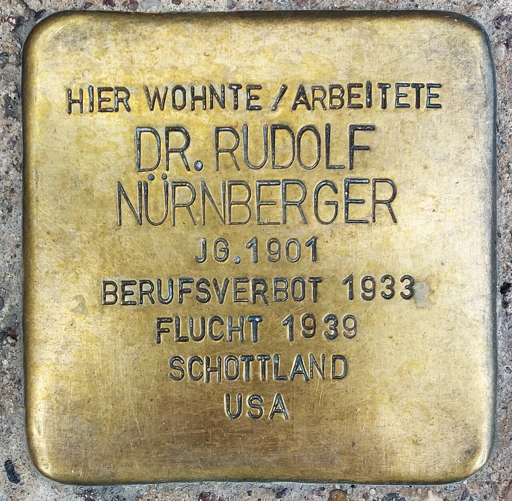 Stolperstein dedicated to Rudolf Nürnberger