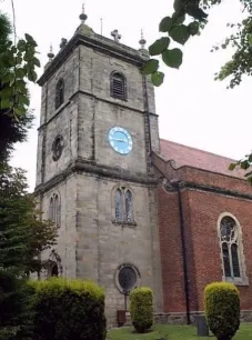 West tower of St Botolph's parish church, Sibson, Leicestershire, seen from the southwest