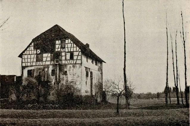 Wasserhaus Rohr bei Rümlang. Foto kurz vor Abbruch der Liegenschaft im Jahre 1892