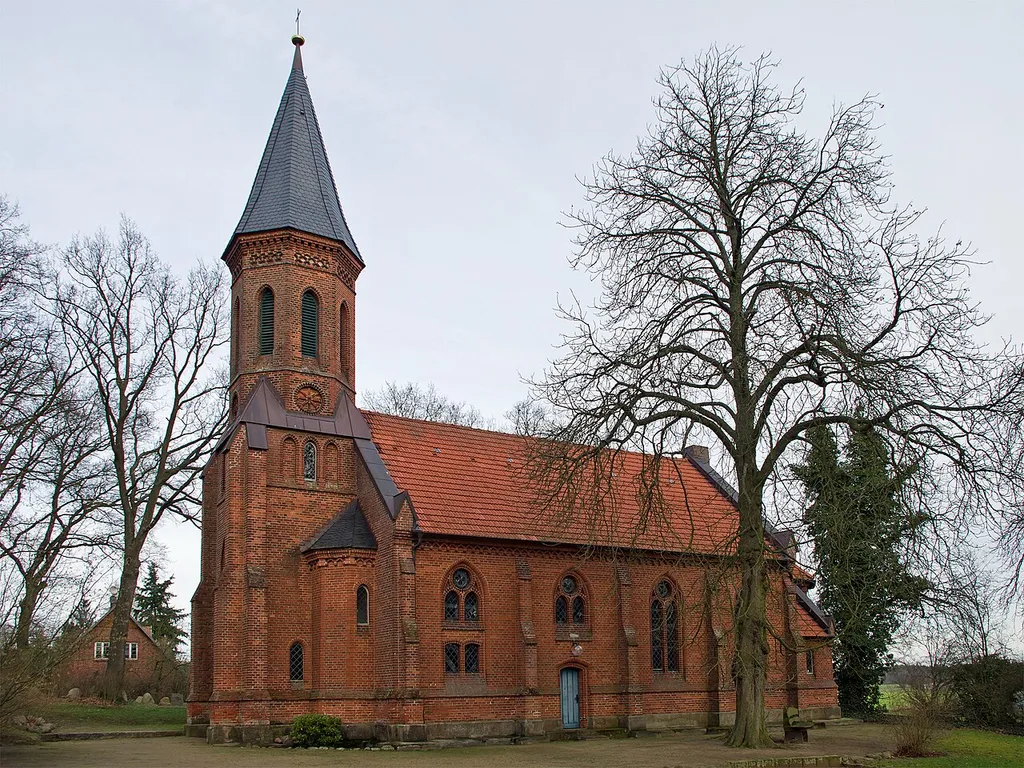 Church of the small village Gross Wittfeitzen (district Lüchow-Dannenberg, northern Germany).