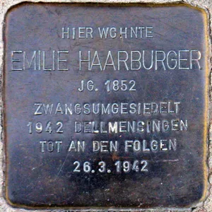 Stolperstein dedicated to Emilie Haarburger