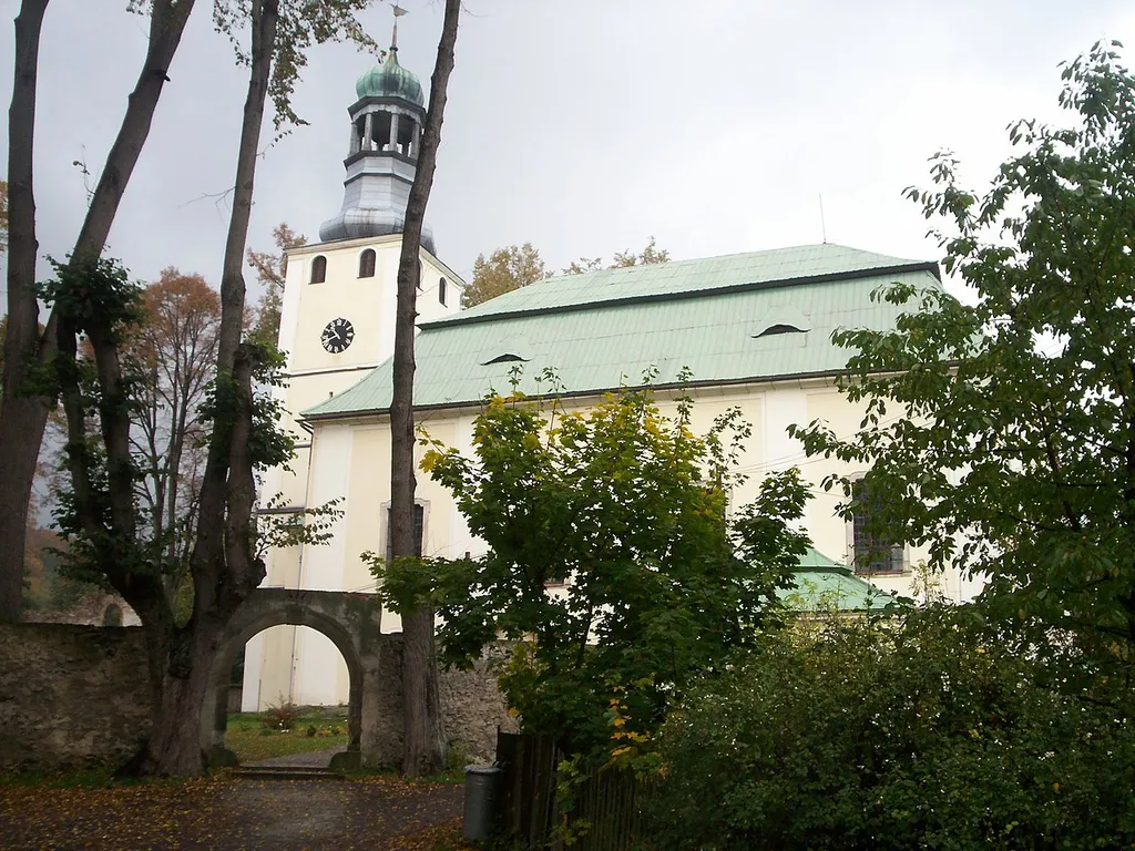Pollando, distrikto Kamienna Góra, preĝejo patronata per Ĉiuj Sanktuloj en vilaĝo Miszkowice.