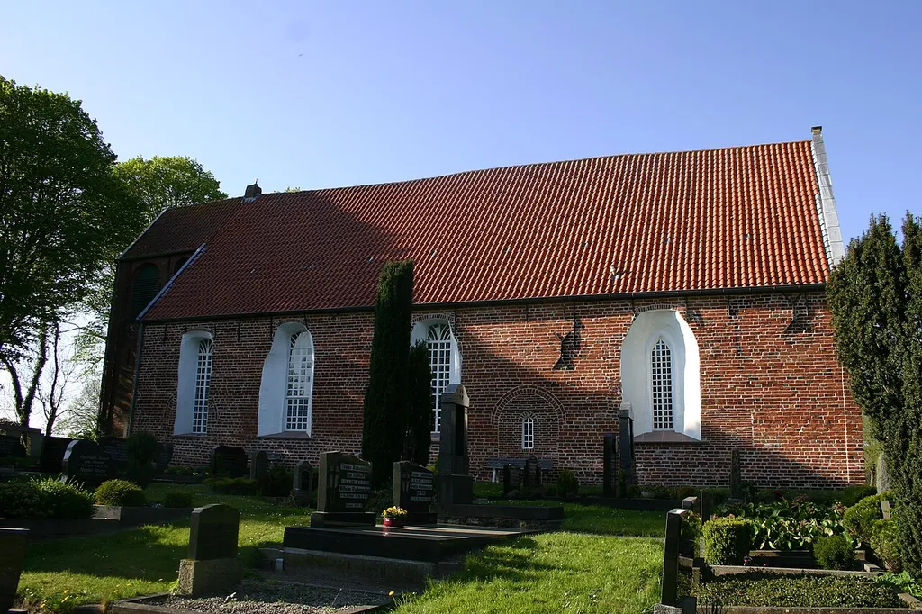 Historic church in Tergast, district of Leer, East Frisia, Germany