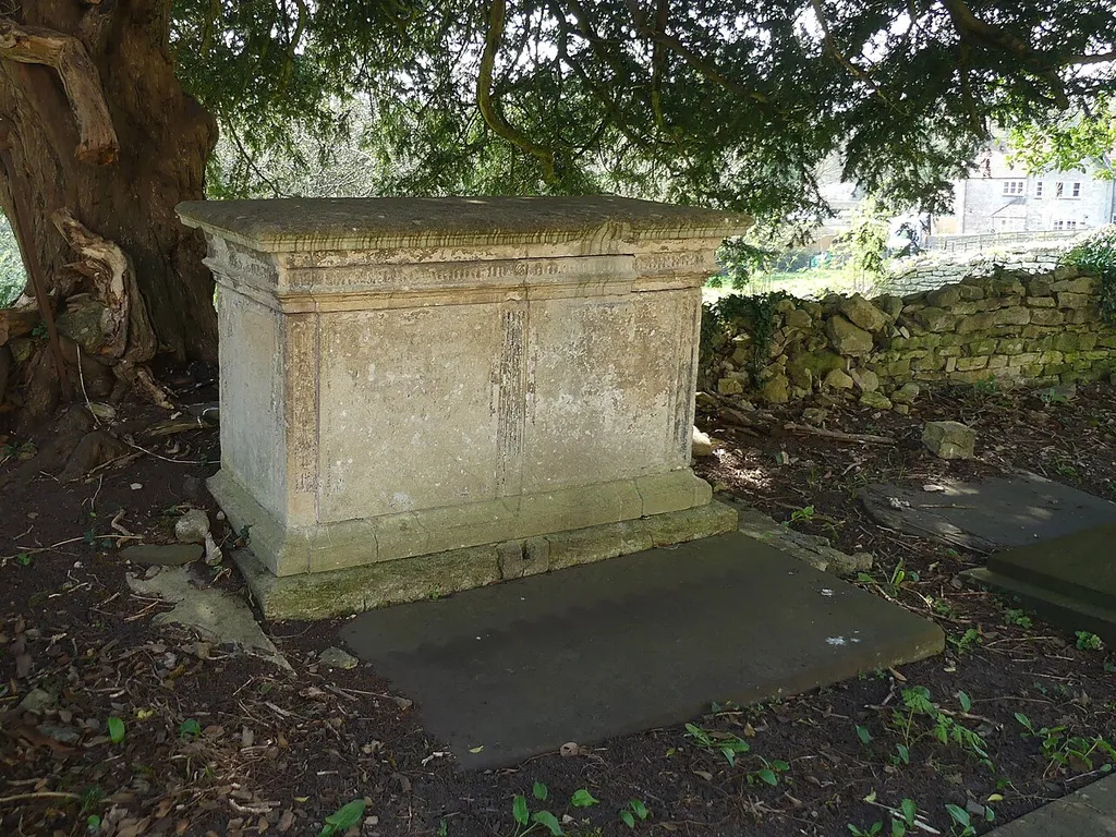 Monument to Spencer family in churchyard to south of Holy Trinity Church: Grade II listed chest tomb in Newton St Loe, Somerset. .mw-parser-output .messagebox{margin:4px 0;width:auto;border-collapse:collapse;border:2px solid var(--border-color-progressive,#6485d1);background-color:var(--background-color-neutral-subtle,#fbfcff);color:var(--color-base,#202122);box-sizing:border-box;border-inline-start-width:8px}.mw-parser-output .messagebox.mbox-small{font-size:88%;line-height:1.25em}.mw-parser-output .mbox-warning,.mw-parser-output .mbox-speedy{border:2px solid var(--border-color-error,#b22222);background:var(--background-color-error-subtle,#ffdbdb);border-inline-start-width:8px}.mw-parser-output .mbox-serious,.mw-parser-output .mbox-delete,.mw-parser-output .mbox-stop{border:2px solid var(--border-color-error,#b22222);border-inline-start-width:8px}.mw-parser-output .mbox-issue,.mw-parser-output .mbox-content{border:2px solid #f28500;background:var(--background-color-warning-subtle,#ffe);border-inline-start-width:8px}.mw-parser-output .mbox-query,.mw-parser-output .mbox-style{border:2px solid #f4c430;background:var(--background-color-warning-subtle,#ffe);border-inline-start-width:8px}.mw-parser-output .mbox-shit{border:2px solid #960;border-inline-start-width:8px}.mw-parser-output .mbox-license{border:2px solid #88a;border-inline-start-width:initial}.mw-parser-output .mbox-legal{border:2px solid var(--border-color-notice,#666);background:var(--background-color-base,#fff);border-inline-start-width:8px}.mw-parser-output .mbox-honor{border:2px solid #ca3;background:var(--background-color-warning-subtle,#fcf4db);border-inline-start-width:8px}.mw-parser-output .mbox-growth{border:2px solid #8d4;background:var(--background-color-success-subtle,#d5fdf4);border-inline-start-width:8px}.mw-parser-output .mbox-move{border:2px solid #93c;border-inline-start-width:8px}.mw-parser-output .mbox-protection,.mw-parser-output .mbox-message{border:2px solid var(--border-color-base,#aaa)