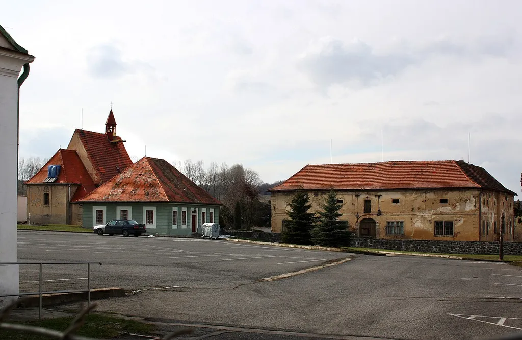 Former castle in Pakoměřice, part of Bořanovice village, Czech Republic