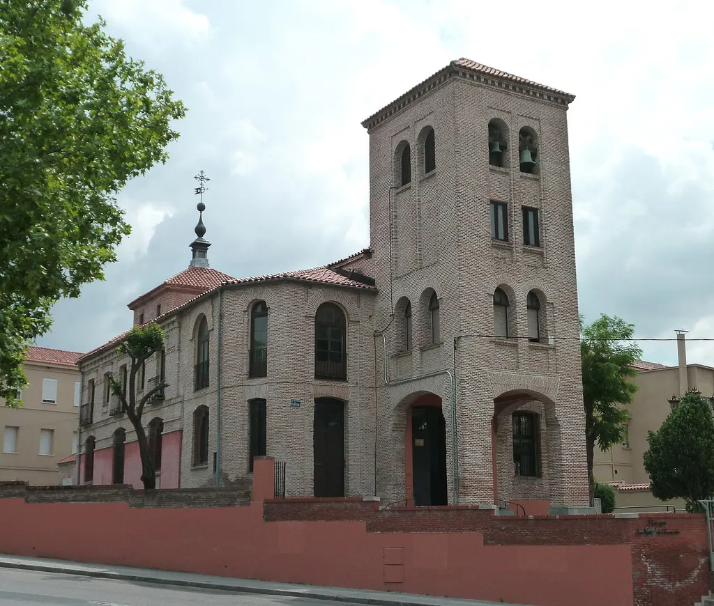 View of Iglesia de San Miguel de Chamartín ("St. Michael Church in Chamartín"), at 2nd Avenida de Burgos (avenue) in Chamartín district in Madrid (Spain). Built in the 16th century.