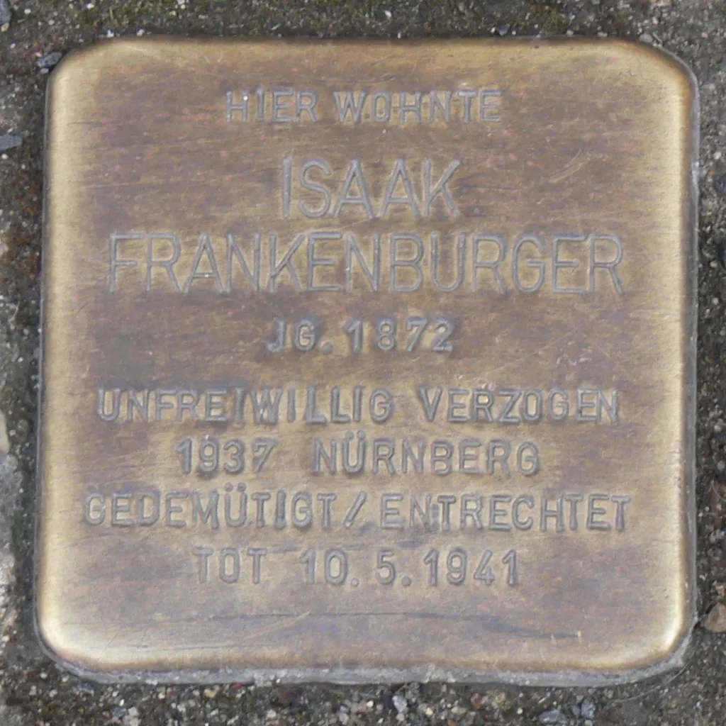 Stolperstein dedicated to Isaak Frankenburger