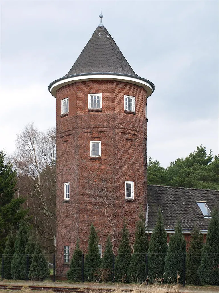Geesthacht (Schleswig-Holstein, Germany), water tower of the railroad Bergedorf-Geesthacht, photo 2010