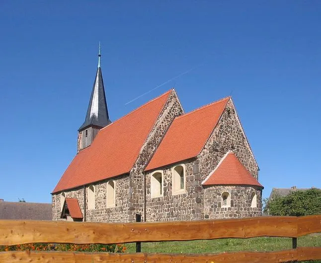 Fieldstone church in Lobbese, built probably in the end of the 12th / beginning of the 13th century. The village Lobbese is a part of the town Treuenbrietzen in the district Potsdam-Mittelmark of the German state Brandenburg in the region and hill chain Fläming.