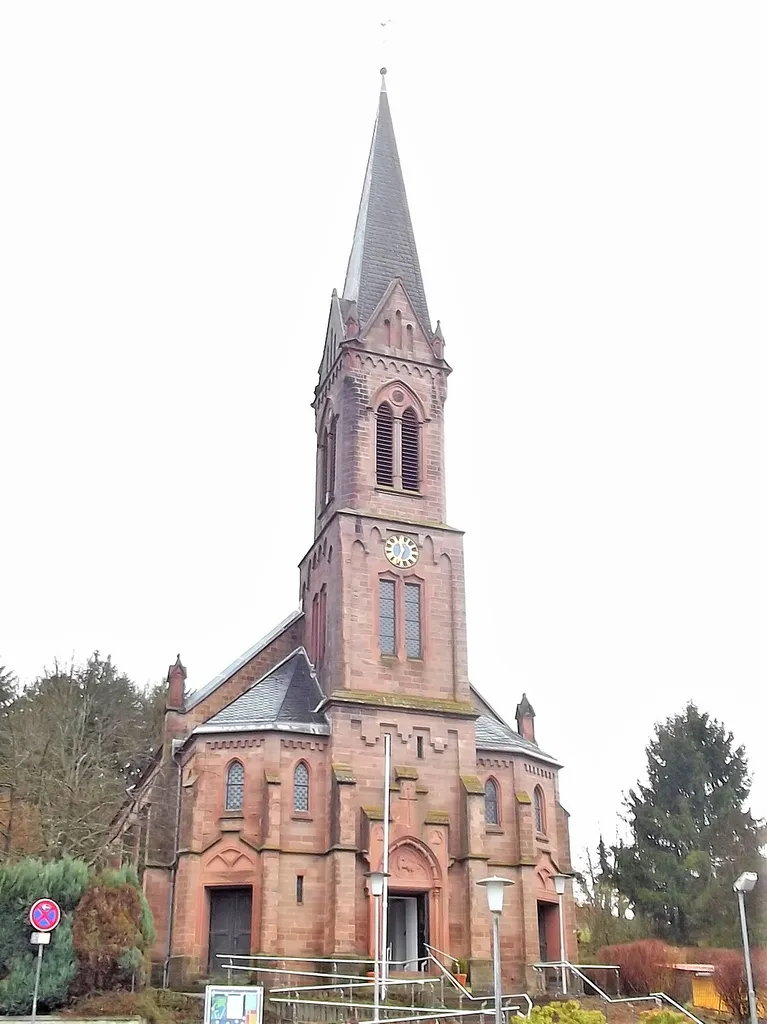 Exterior of the protestant church in Landsweiler-Reden, Saarland