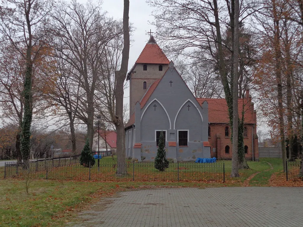 Church from The Saintest Savior Parish in Ustka, dedicated to Saint Nicholas in Zimowiska village, Ustka community.