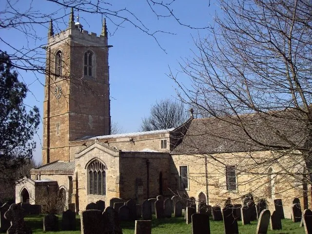 Church of England parish church of St James the Great, Gretton, Northamptonshire: view from the south-east