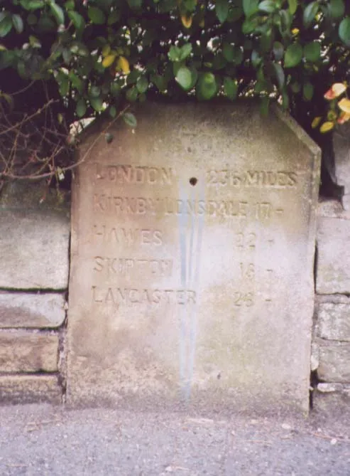 Old Milestone by the B6480, Church Street, Settle