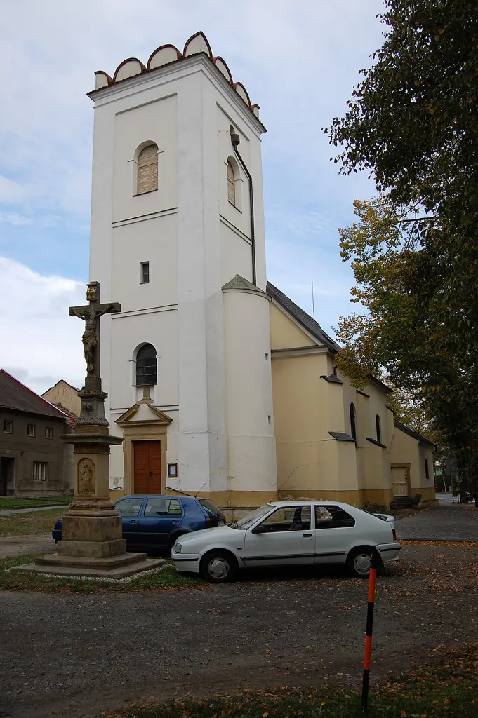 Kostel svaté Barbory - čelní pohled, Selské náměstí, Olomouc - Chválkovice