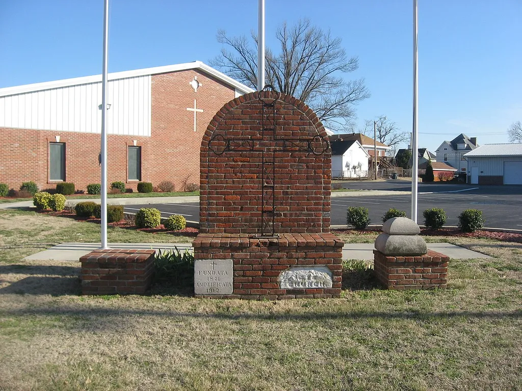 Memorial to the demolished St. Joseph's Catholic Church, located at the site of the church on the southeastern corner of the junction of Fourth (Kentucky Route 2262) and Clay Streets in Owensboro, Kentucky, United States. Built in 1878, it was listed on the National Register of Historic Places in 1983, and it has not yet been removed despite its destruction.