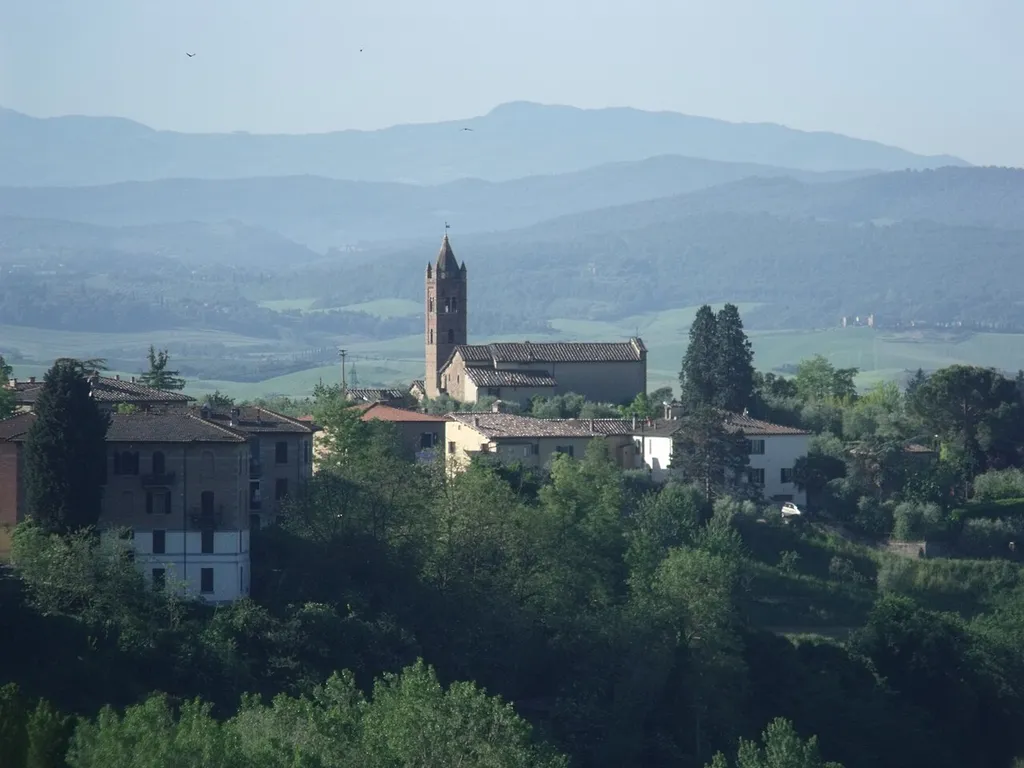Church of San Mamiliano in Valli, Siena, Tuscany, Italy. Seen from Via del sole in Siena.
