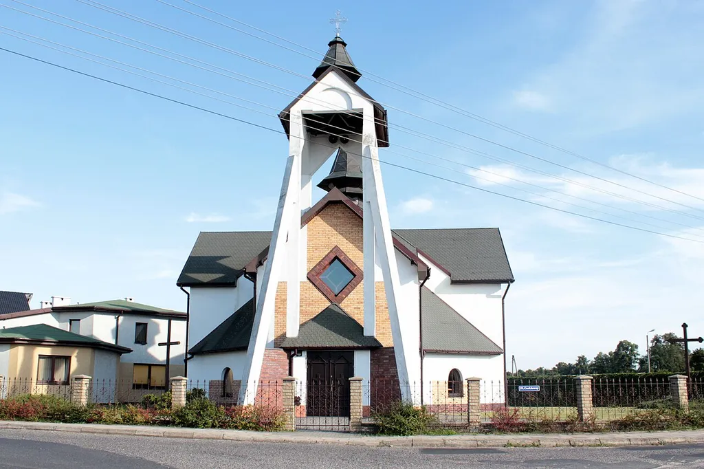 Przemków, an Greek Catholic Church temple (st. Kosma and Damien), front view.