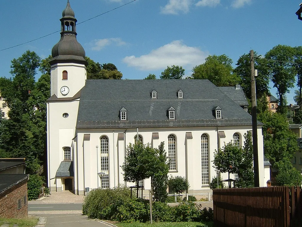 Schönheide im Erzgebirge in Sachsen, Germany - Martin-Luther-Kirche.