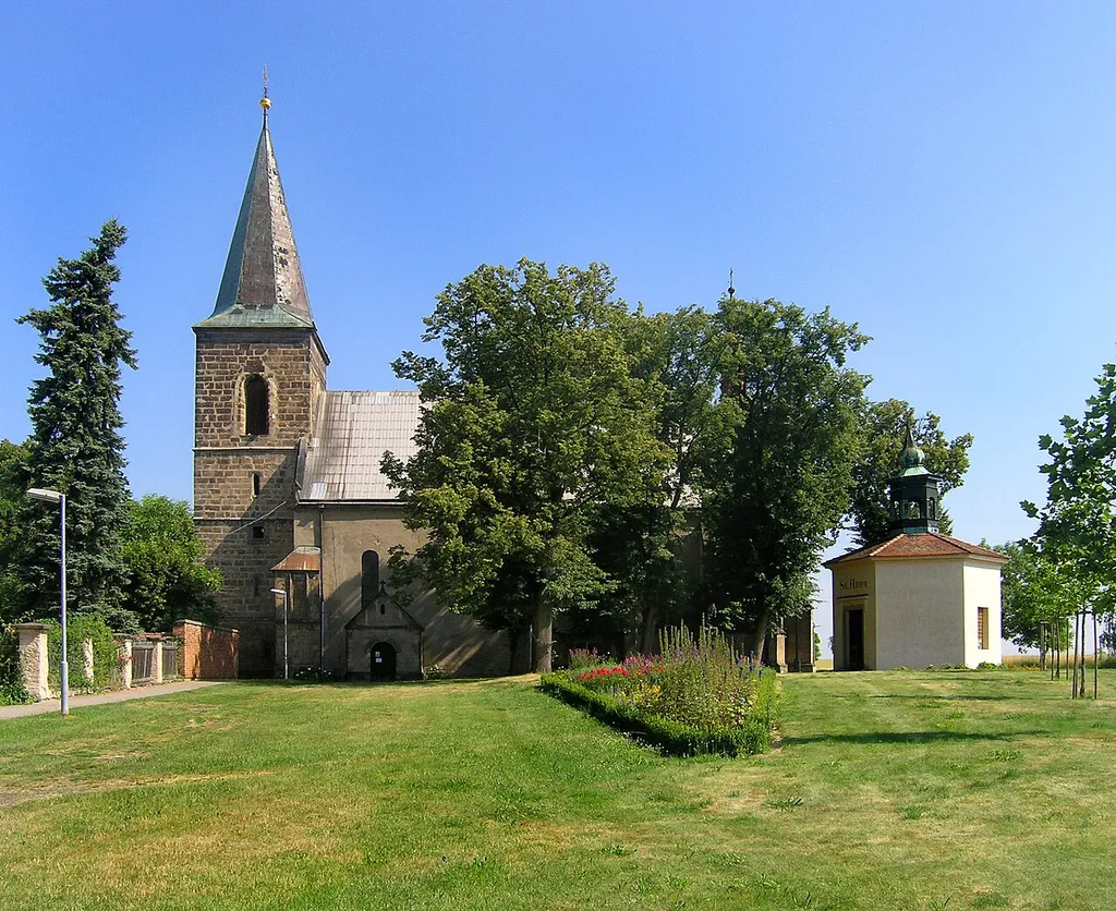 Church of the Assumption of the Virgin Mary in Charvatce, part of Martiněves, Czech Republic