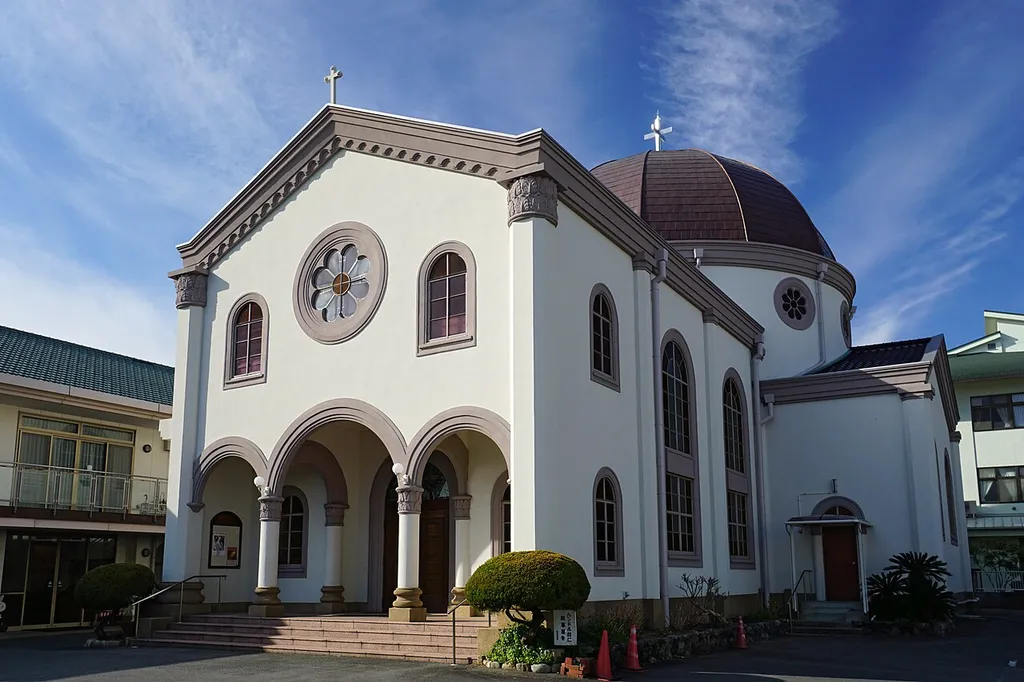 Takatsuki Catholic Church in Takatsuki, Osaka prefecture, Japan.