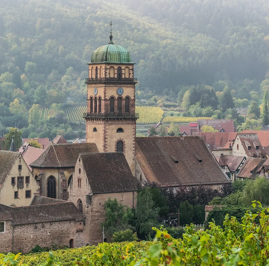 Holy Cross church in Kaysersberg, Haut-Rhin, France
