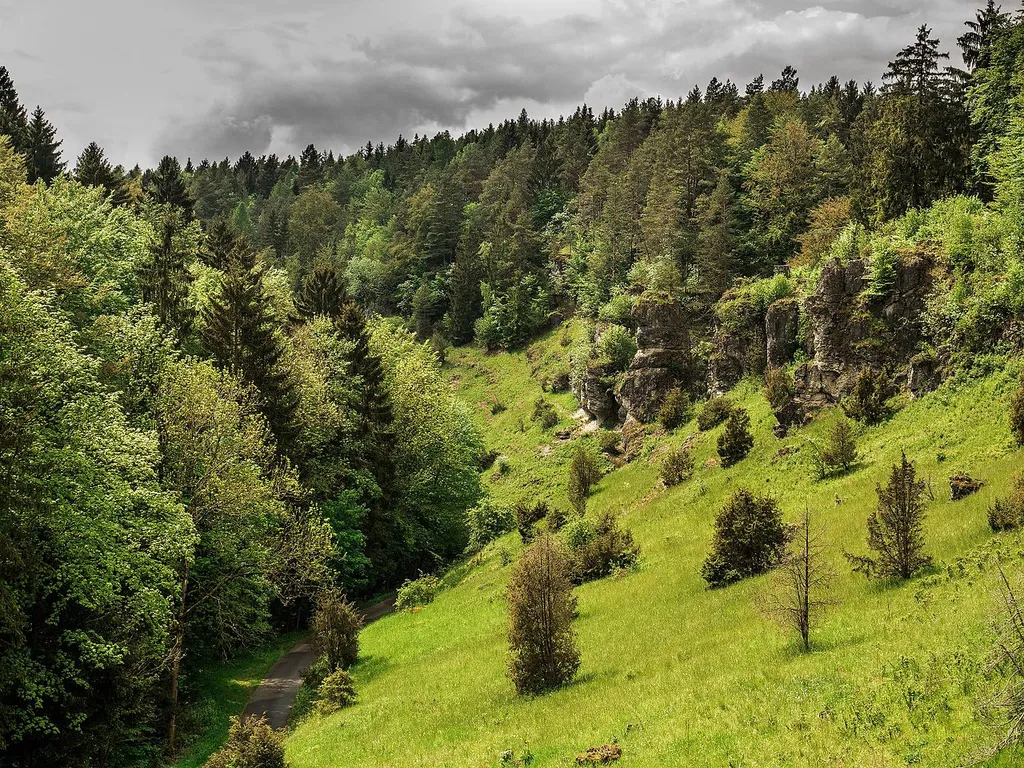 Burglesau valley in Franconian Switzerland