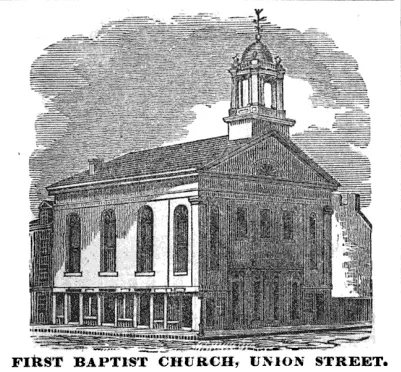 First Baptist Church (founded 1665, settled 1837), Hanover St. and Union St., Boston