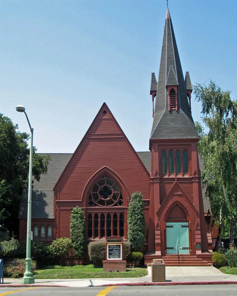 Trinity Church (now known as St. Augustine's Episcopal Church), at 525 29th Street in Oakland, California. Photographed August 9, 2009 from the southeast corner of Telegraph Ave. and 29th Street. On the National Register of Historic Places in Alameda County, California.