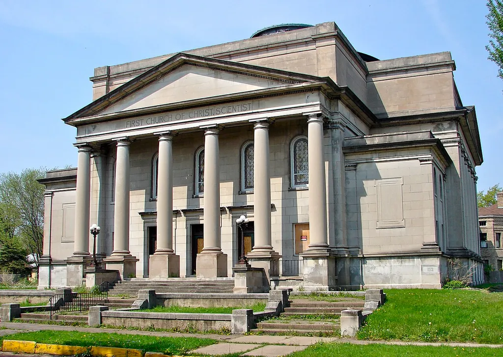 The former First Church of Christ, Scientist, is a historic Christian Science church building located at 700 22nd Street, Rock Island, Illinois. U.S.A. Designed by architect William C. Jones of Chicago in the Palladian style, it was built between 1914-1915. Part of the Broadway Historic District on the NRHP since August 14, 1998 HD is roughly bounded by 17th and 23rd Sts., 5th and 7th Aves., Lincoln Court, and 12th and 13th Aves., Rock Island.
