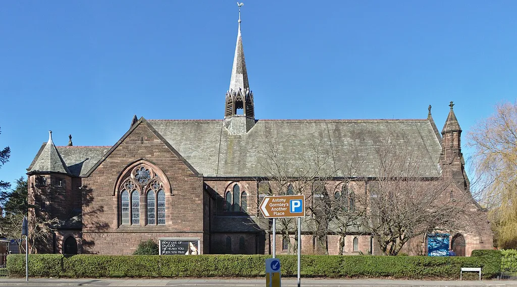 Grade II listed Crosby URC across Mersey Road