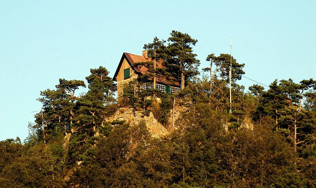 Dachenstein (former Tachenstein) with hunting lodge, former castle in municipality Hohe Wand, Lower Austria.