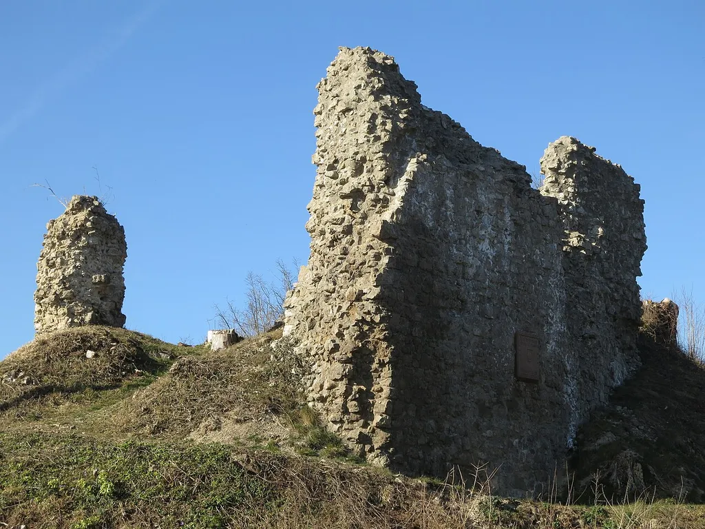 Burgruine Schenkenberg (Schenkenburg) oberhalb des Neckartals.