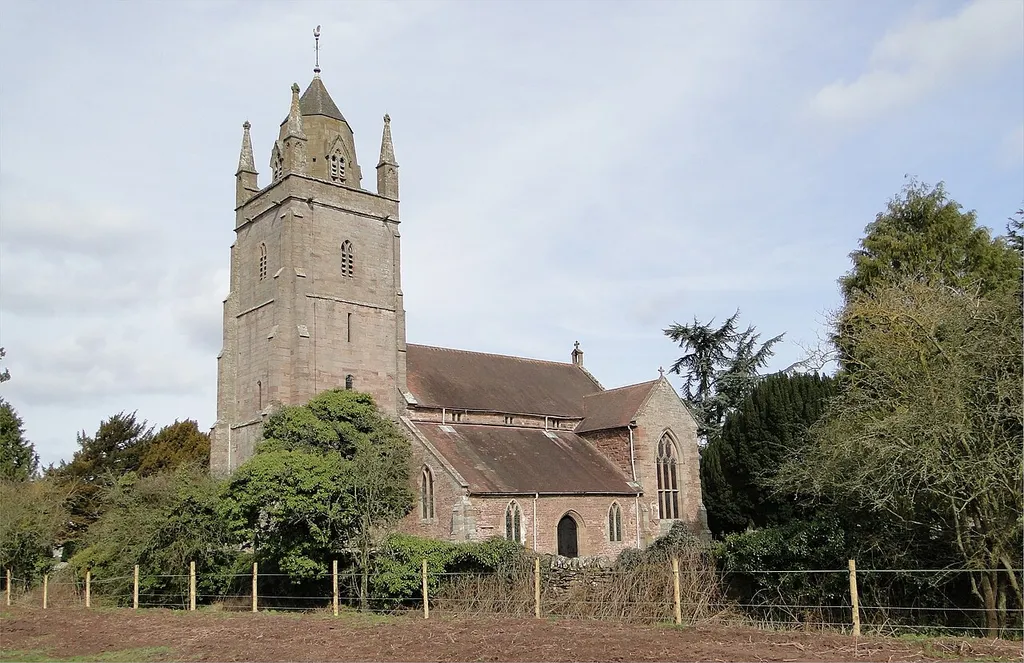 Parish church of St Michael and All Angels, Bodenham, Herefordshire, seen from south-southwest