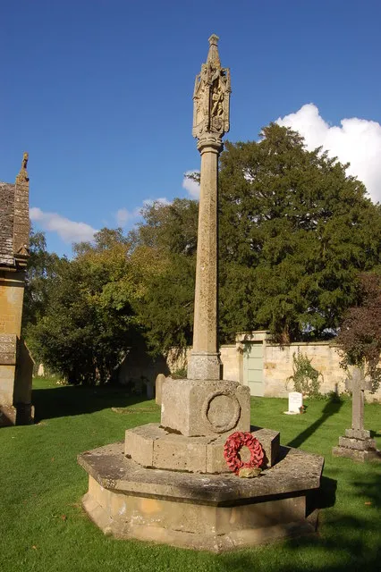 War memorial in St Michael and All Angels churchyard, Stanton, Gloucestershire