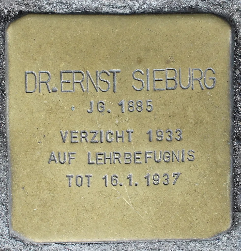 Stolperstein dedicated to Ernst Sieburg