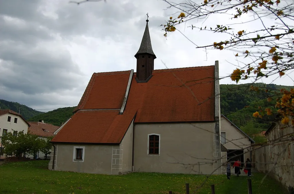 Gothic style St. Katharina church, Mitterarnsdorf, municipality Rossatz-Arnsdorf, Lower Austria ("Bicycle riders' church")