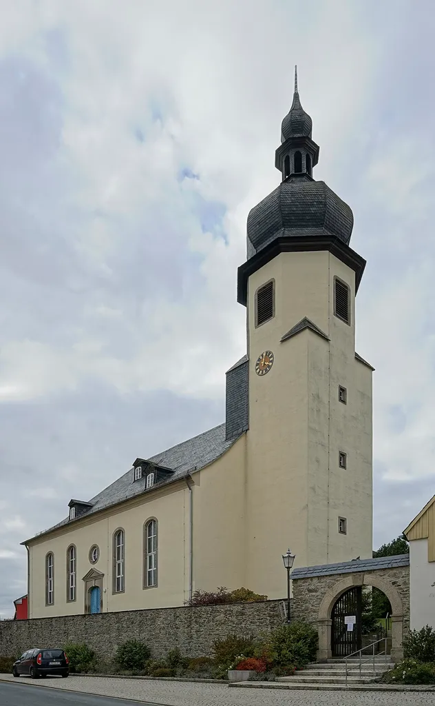 Parish church in Trogen in autumn. This image contains no backlit.