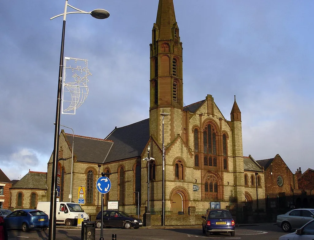 St John's Methodist Church, Market Street, Hindley, Greater Manchester, seen from the southwest
