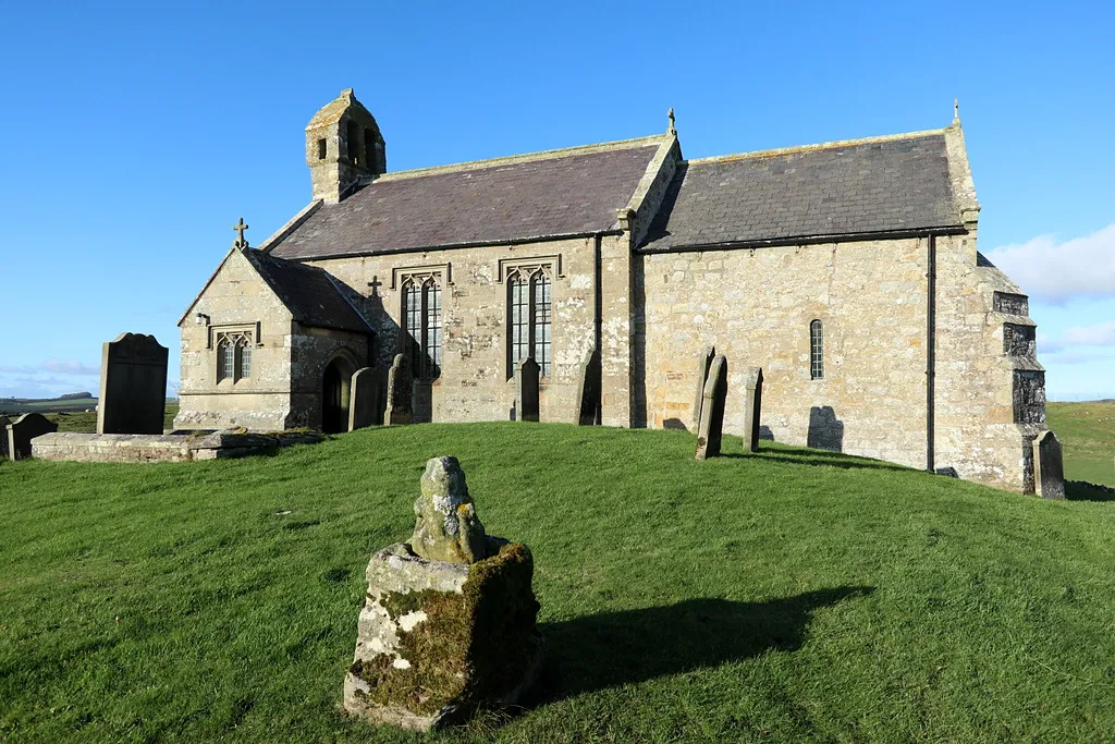 Cross base south of Church of St Aidan, Thockrington