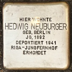 Stolperstein dedicated to Hedwig Neuburger